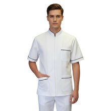 Load image into Gallery viewer, Camici da Lavoro Uomo,bianco con Zip, da Laboratorio,medicale,per Cucina,Casacca da Lavoro COD: 25052

