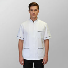 Charger l&#39;image dans la galerie, Camici da Lavoro Uomo,bianco con Zip, da Laboratorio,medicale,per Cucina,Casacca da Lavoro COD: 25052
