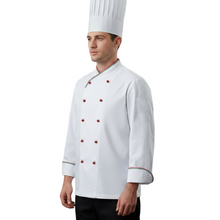 Carica l&#39;immagine nel visualizzatore di Gallery, Giacca da cuoco-chef,inserto tricolore cod: 2203
