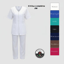 Carica l&#39;immagine nel visualizzatore di Gallery, Divisa da lavoro,infermiera,oss, donna con zip bianco cod: 8279
