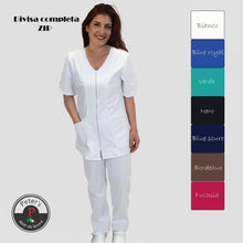 Carica l&#39;immagine nel visualizzatore di Gallery, Divisa da lavoro,infermiera,oss, donna con zip bianco cod: 8279

