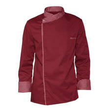 Charger l'image dans la galerie, Veste de chef bordeaux « cook » à boutons-pression, code : 7753
