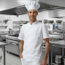 Carica l&#39;immagine nel visualizzatore di Gallery, Giacca da cuoco,pasticciere,panettiere,cotone mezza manica cod: 30922
