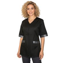 Carica l'immagine nel visualizzatore di Gallery, Casacca zip nero MM con inserto laminato Cod: 2806
