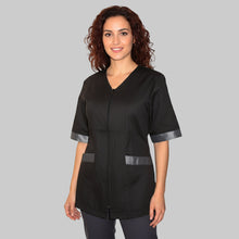 Carica l&#39;immagine nel visualizzatore di Gallery, Casacca zip nero MM con inserto laminato Cod: 2806
