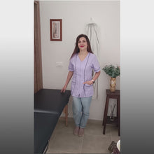 Carica e avvia il video nel visualizzatore di galleria, Camice da lavoro,casacca zip glicine MM Cod:1506
