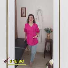 Carica e avvia il video nel visualizzatore di galleria, Camice da lavoro,casacca zip FUCHSIA MM cod: 6893
