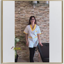 Load and play video in Gallery viewer, Casacca,camice da lavoro, profilo giallo MM cod: 7609
