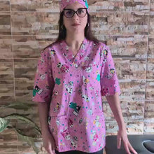 Carica e avvia il video nel visualizzatore di galleria, casacca da lavoro, fumetto+bandana "ROSA" cod: 999
