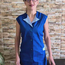 Carica e avvia il video nel visualizzatore di galleria, Casacca,camice da lavoro, giromanica "BLU ROYAL" cod:7227
