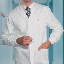 Load and play video in Gallery viewer, Camice da laboratorio,da lavoro uomo, cotone pesante,per scuola chimica, COD: 26922
