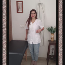 Cargar y reproducir el video en el visor de la galería, Camice da lavoro,casacca con zip bianco MM cod: 7043
