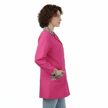Cargar imagen en el visor de la galería, Camice da lavoro donna,casacca slim, "fuchsia inserto smile" cod: 13121
