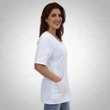 Charger l&#39;image dans la galerie, Camice da lavoro,casacca con zip bianco MM cod: 7043
