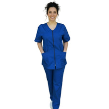 Charger l'image dans la galerie, Uniforme de travail complet pour femme avec fermeture éclair « Royal », code : 8392 
