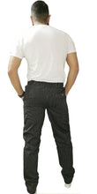 Carica l&#39;immagine nel visualizzatore di Gallery, Pantalone da lavoro,per cuoco, slim &quot;nero gessato&quot; cod:2312
