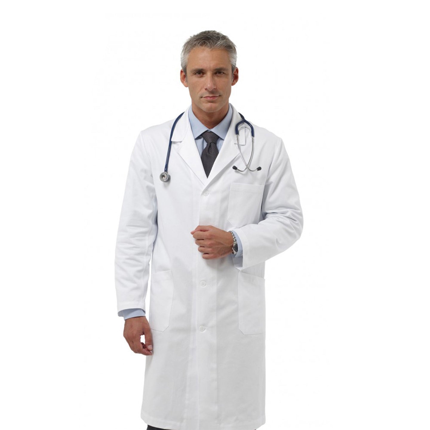 Camice da lavoro,laboratorio, bianco uomo ,cotone pesante ML cod: 7999