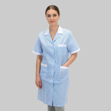 Carica l'immagine nel visualizzatore di Gallery, Camice da lavoro,  quadretto azzurro MM cod: 7289
