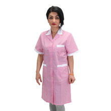 Carica l&#39;immagine nel visualizzatore di Gallery, Camice da lavoro,quadretto rosa MM cod: 7272
