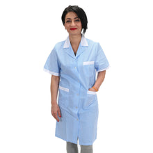Carica l&#39;immagine nel visualizzatore di Gallery, Camice da lavoro,  quadretto azzurro MM cod: 7289
