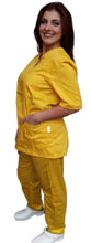 Carica l&#39;immagine nel visualizzatore di Gallery, Divisa da lavoro,completa,unisex,collo V  &quot;giallo&quot; cod: 1512
