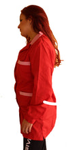 Carica l&#39;immagine nel visualizzatore di Gallery, Camice da lavoro,casacca donna rosso con profilo ML cod:7562

