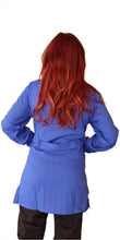 Carica l&#39;immagine nel visualizzatore di Gallery, camice da lavoro,casacca donna corto ml &quot;blu royal&quot; con profilo cod: 6923
