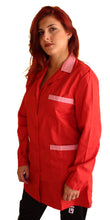 Carica l&#39;immagine nel visualizzatore di Gallery, Camice da lavoro,casacca donna rosso con profilo ML cod:7562
