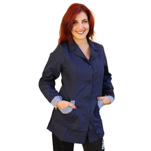 Carica l&#39;immagine nel visualizzatore di Gallery, Camice da lavoro donna,casacca slim,divisa &quot;blu scuro&quot; Cod:161020
