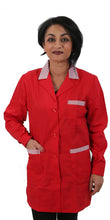 Carica l&#39;immagine nel visualizzatore di Gallery, Camice da lavoro,casacca donna rosso con profilo ML cod:7562

