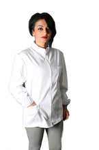 Carica l&#39;immagine nel visualizzatore di Gallery, CASACCA camice Da Lavoro,laboratorio Con Zip Unisex Bianco UNISEX cod:7579
