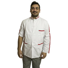 Carica l'immagine nel visualizzatore di Gallery, Casacca,camice da lavoro uomo bianco con profilo ML cod: 8002
