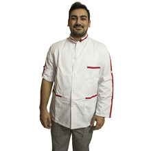 Carica l&#39;immagine nel visualizzatore di Gallery, Casacca,camice da lavoro uomo bianco con profilo ML cod: 8002
