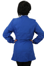 Carica l&#39;immagine nel visualizzatore di Gallery, camice da lavoro,casacca donna corto ml &quot;blu royal&quot; con profilo cod: 6923
