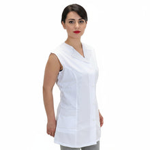 Carica l'immagine nel visualizzatore di Gallery, Casacca,camice da lavoro giromanica, bianco inserti grigi cod:7029
