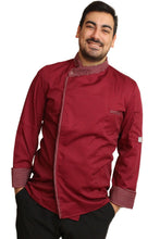 Carica l&#39;immagine nel visualizzatore di Gallery, Giacca chef &quot;cook&quot; bordeaux con automatici cod:7753

