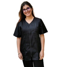 Carica l&#39;immagine nel visualizzatore di Gallery, Divisa da lavoro donna,con zip &quot;NERO&quot; cod: 0305
