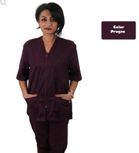 Carica l&#39;immagine nel visualizzatore di Gallery, Divisa da lavoro donna,con zip &quot;prugna&quot; cod:8286
