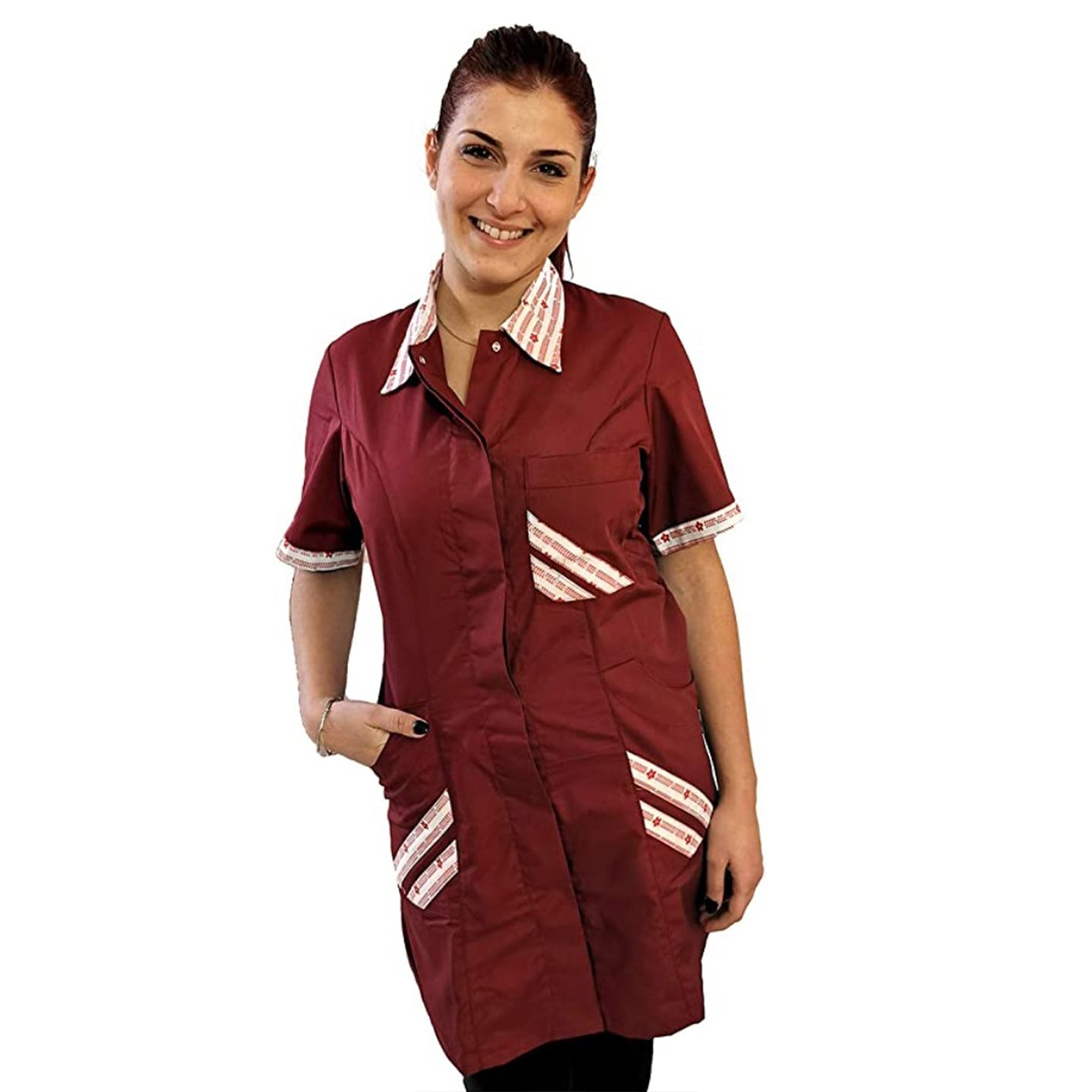 Casacca,camice da lavoro, Bordeaux MM Cod:1601