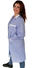 Carica l&#39;immagine nel visualizzatore di Gallery, camice da lavoro donna,lungo quadretto azzurro ML cod: 200524
