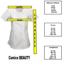 Carica l&#39;immagine nel visualizzatore di Gallery, Camice,casacca da lavoro donna, Modello beauty, Bianco inserto verde Cod: 290722
