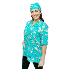 Carica l&#39;immagine nel visualizzatore di Gallery, casacca da lavoro,&quot;VERDE&quot; camice fumetto+bandana cod: 880
