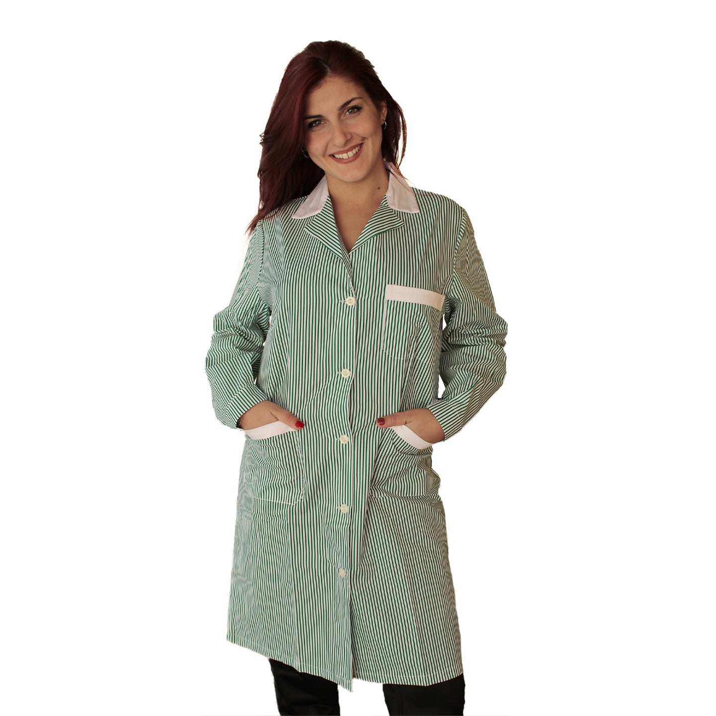 camice da lavoro donna rigo verde ML cod:7648