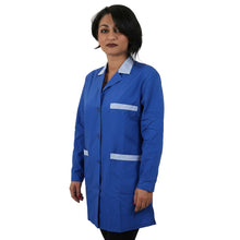 Load image into Gallery viewer, camice da lavoro,casacca donna corto ml "blu royal" con profilo cod: 6923
