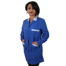 Carica l&#39;immagine nel visualizzatore di Gallery, camice da lavoro,casacca donna corto ml &quot;blu royal&quot; con profilo cod: 6923
