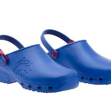 Charger l'image dans la galerie, Sabots de travail sanitaires, bride bleue réglable, code : 8253
