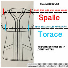 Carica l&#39;immagine nel visualizzatore di Gallery, camice da lavoro donna,rigo azzurro ML cod:7647
