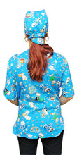 Carica l&#39;immagine nel visualizzatore di Gallery, casacca ,divisa da lavoro,camice azzurro fumetto+bandana cod: 1611
