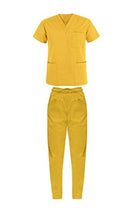 Carica l&#39;immagine nel visualizzatore di Gallery, Divisa da lavoro,completa,unisex,collo V  &quot;giallo&quot; cod: 1512
