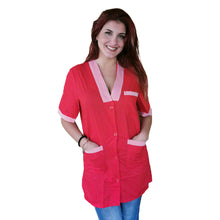 Carica l&#39;immagine nel visualizzatore di Gallery, camice da lavoro,casacca MM rossa con profilo cod: 7425
